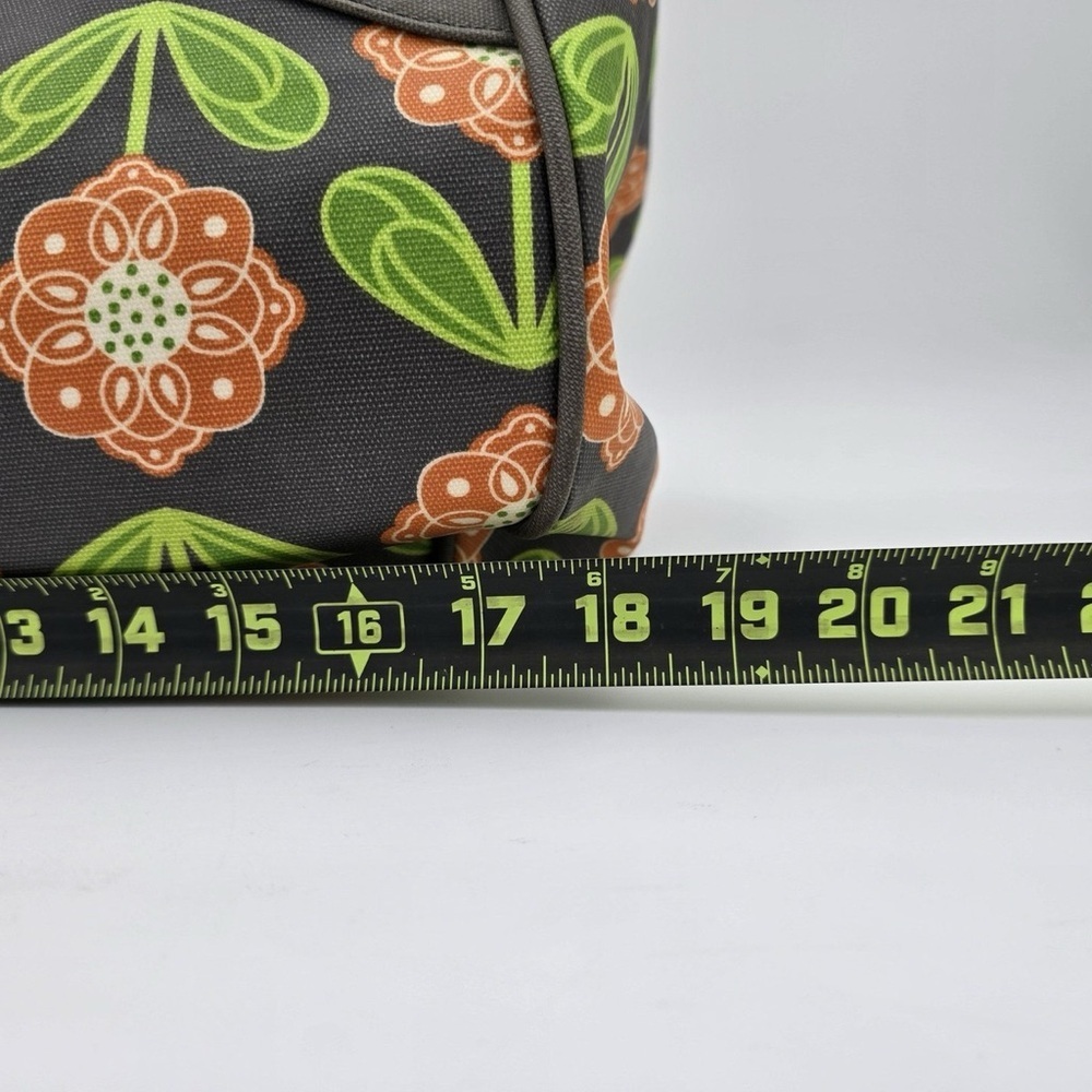 Chic Floral Tote Bag in Gray and Orange - Picture 8 of 11